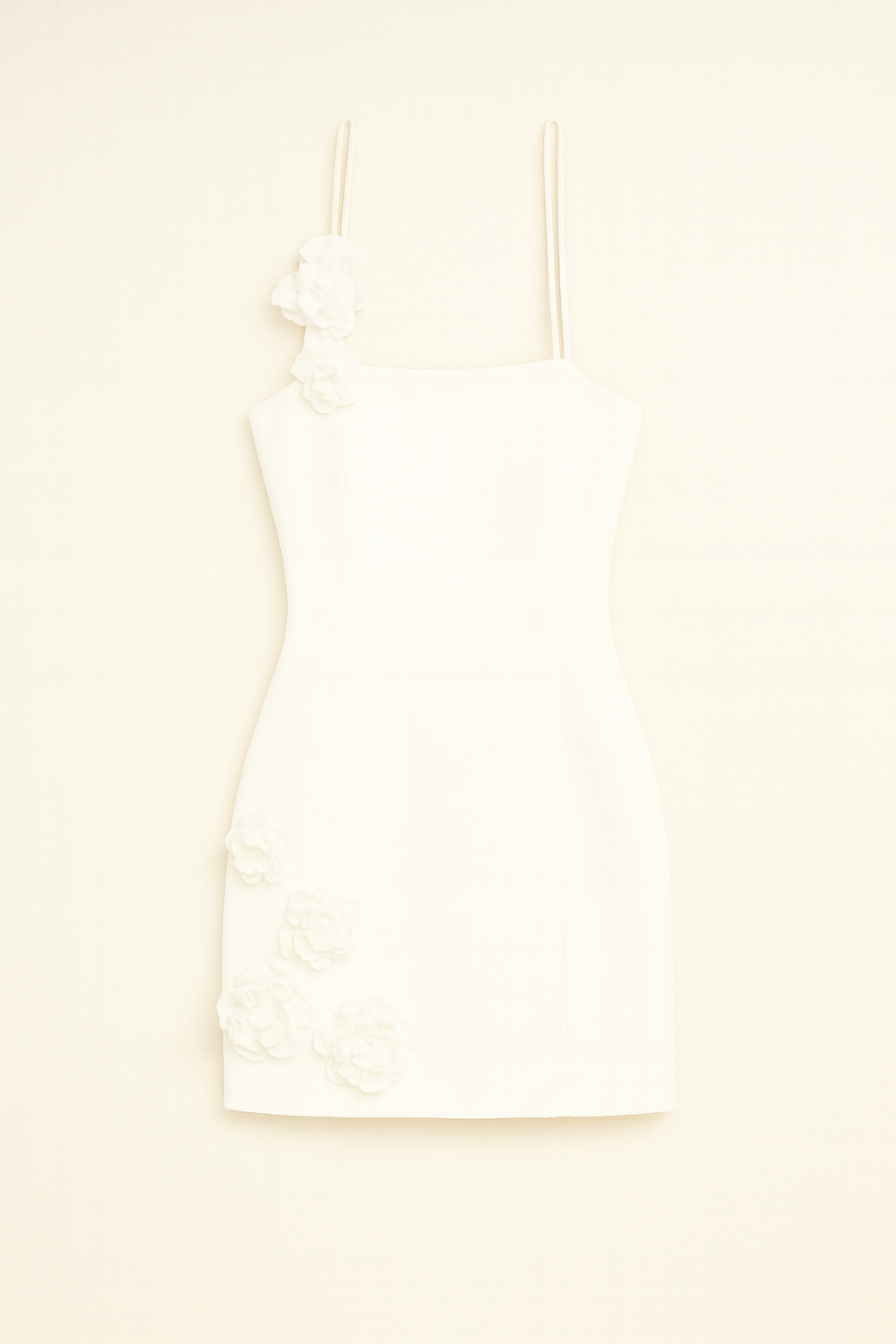 Pink Floral Appliqué Mini Dress